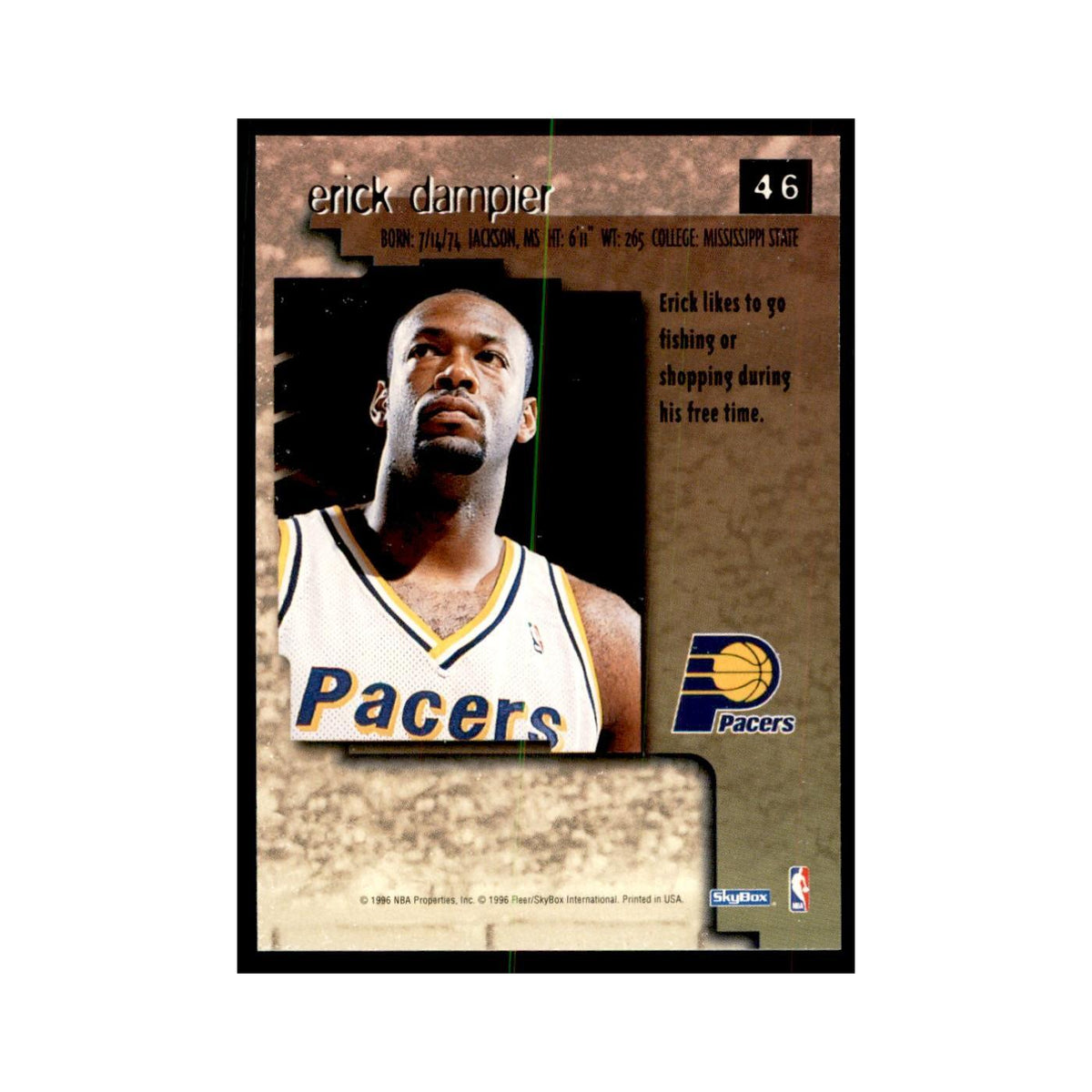 1996 SkyBox Premium Erick Dampier Basketball Cards #46
