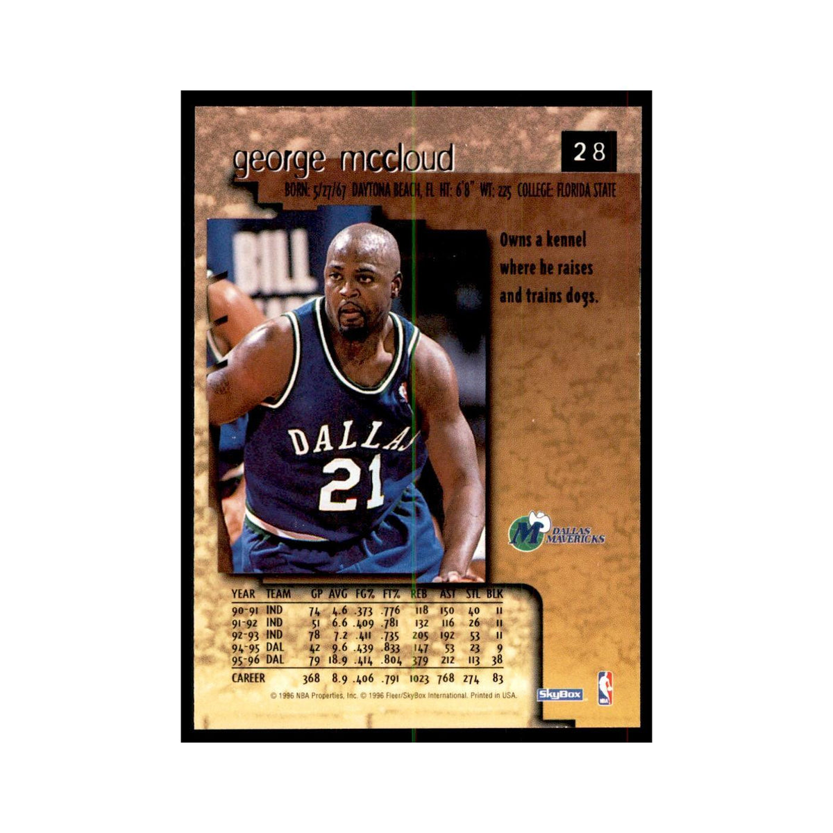 1996 SkyBox Premium George McCloud Basketball Cards #28