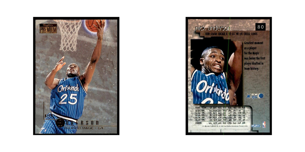 1996 SkyBox Premium Nick Anderson Basketball Cards #80