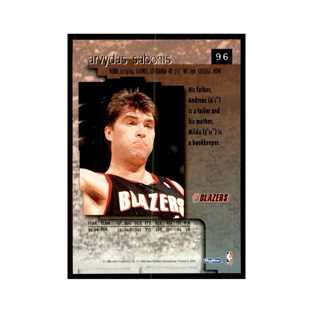 1996 SkyBox Premium Arvydas Sabonis Basketball Cards #96