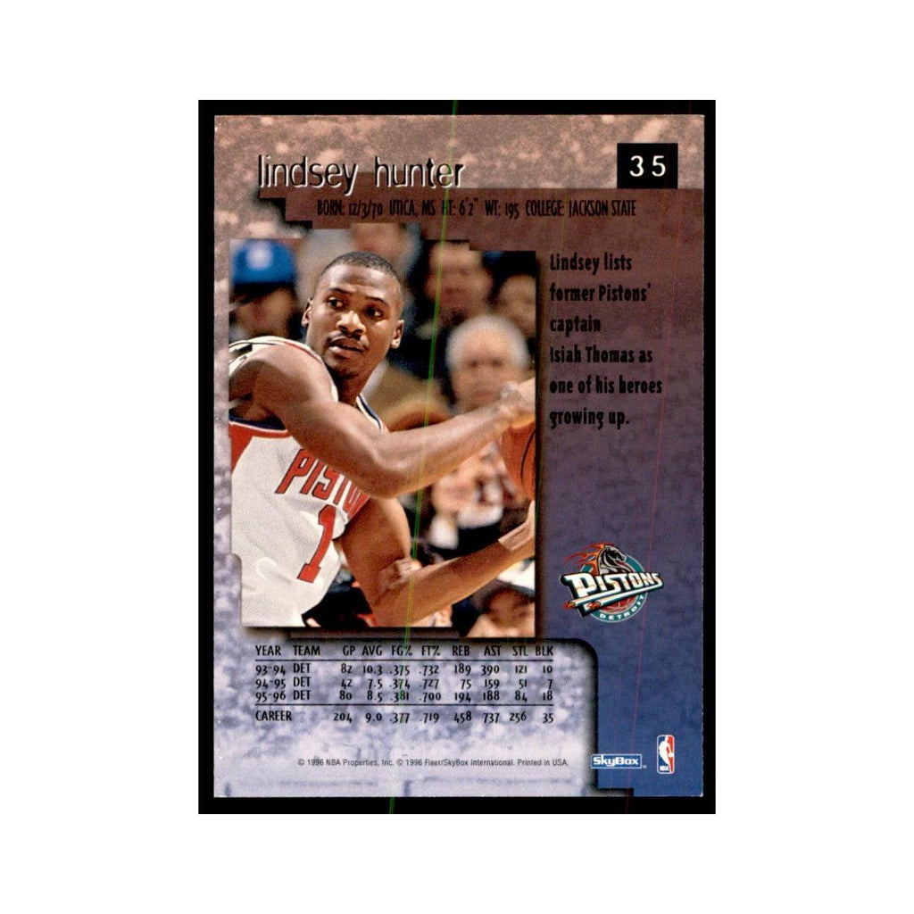 1996 SkyBox Premium Lindsey Hunter Basketball Cards #35