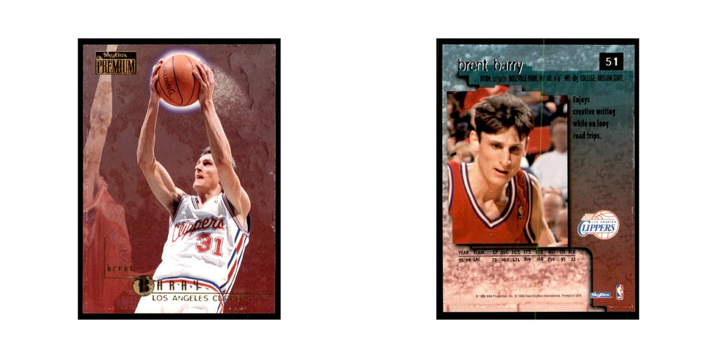 1996 SkyBox Premium Brent Barry Basketball Cards #51