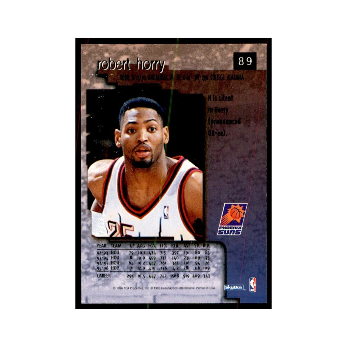 1996 SkyBox Premium Robert Horry Basketball Cards #89