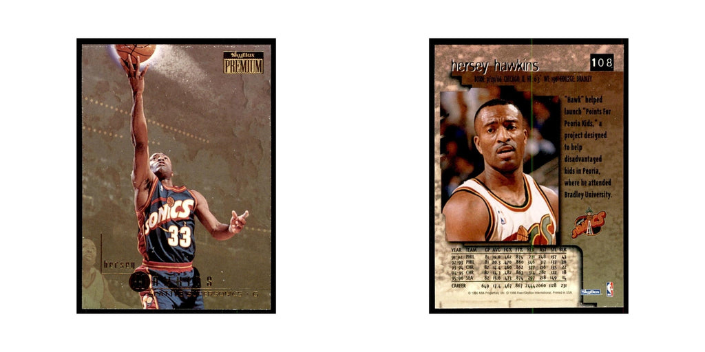1996 SkyBox Premium Hersey Hawkins Basketball Cards #108