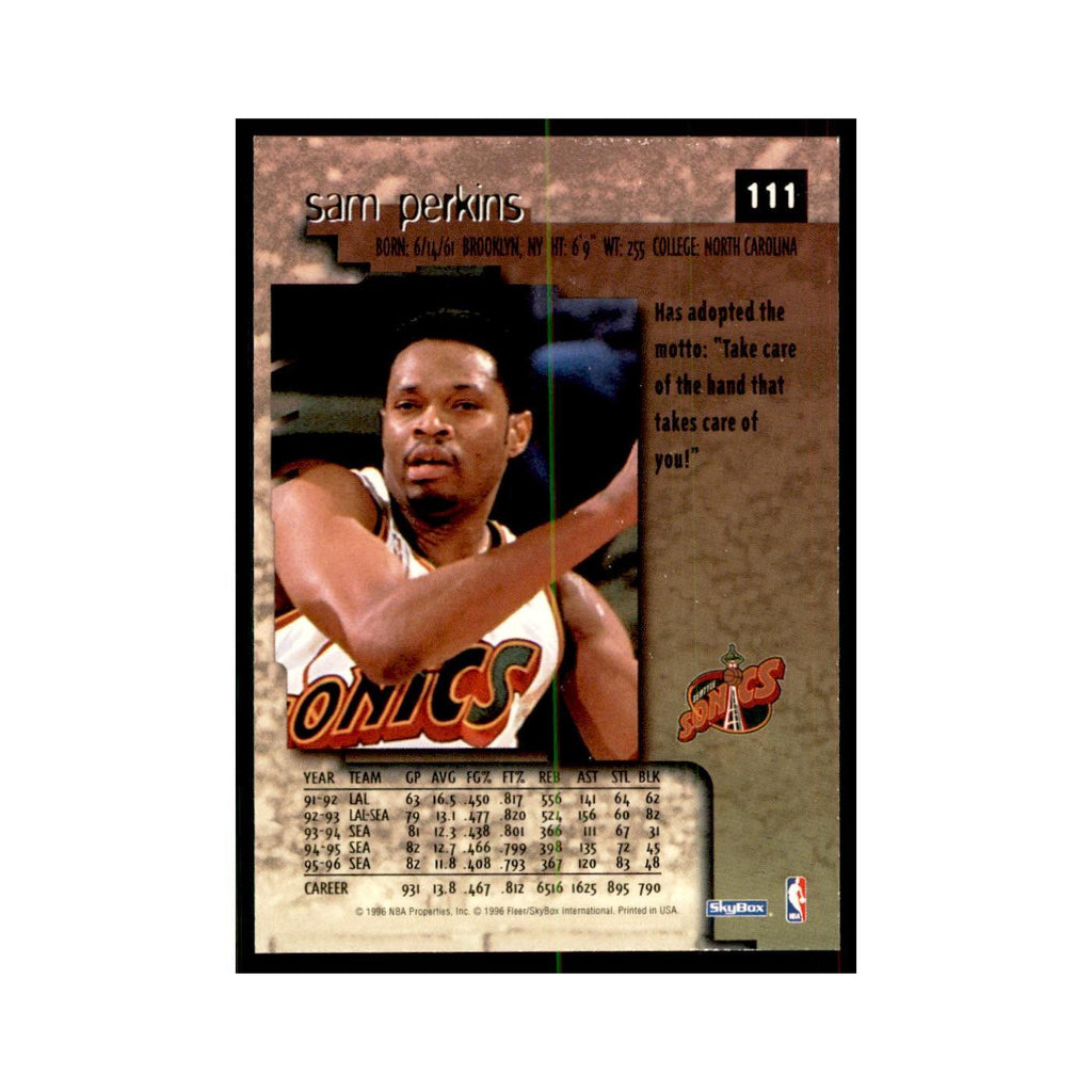 1996 SkyBox Premium Sam Perkins Basketball Cards #111