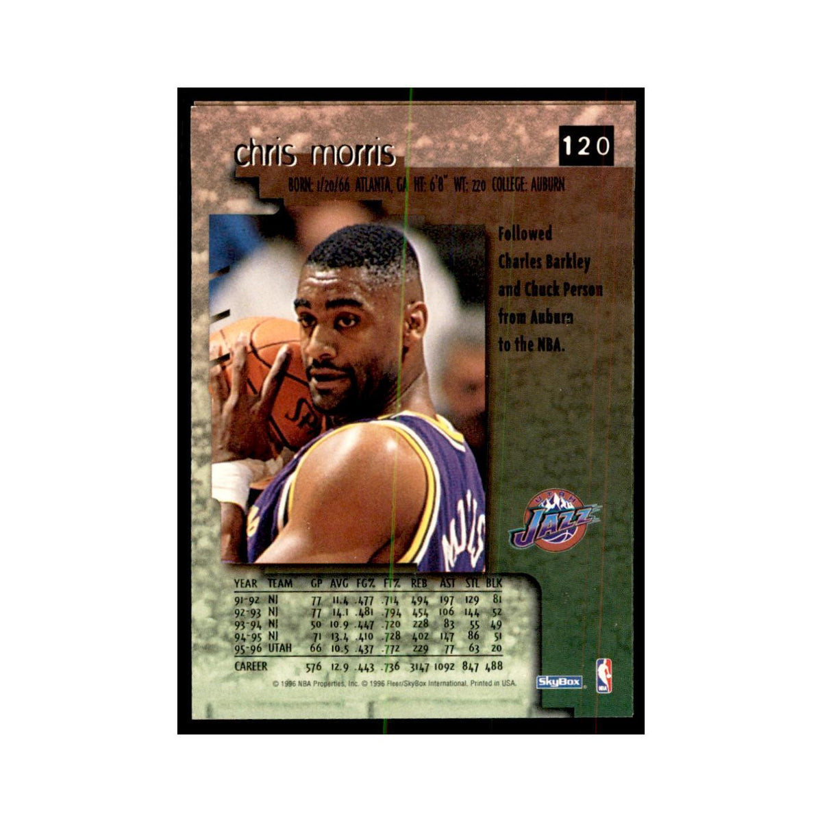 1996 SkyBox Premium Chris Morris Basketball Cards #120