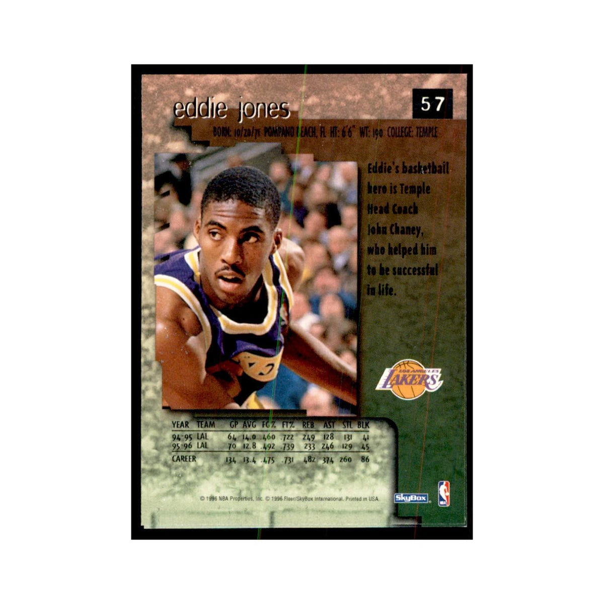 1996 SkyBox Premium Eddie Jones Basketball Cards #57