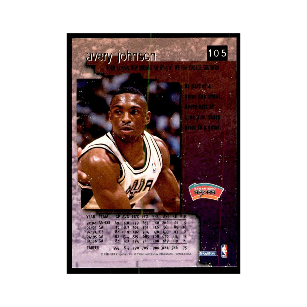 1996 SkyBox Premium Avery Johnson Basketball Cards #105