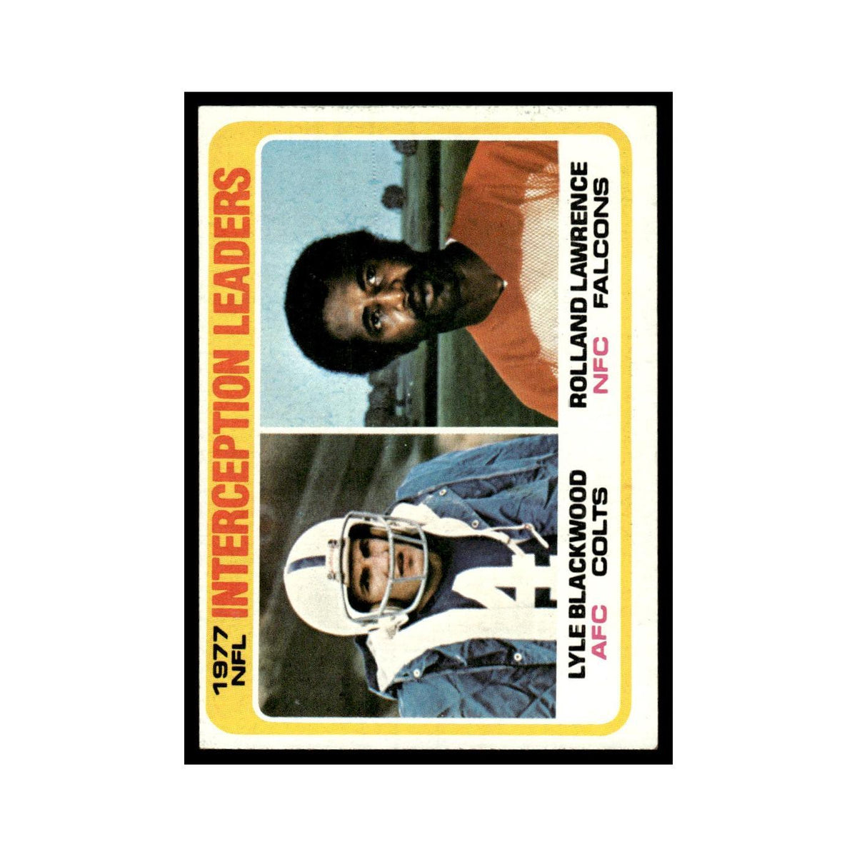 1978 Topps Football Card Lyle Blackwood/Rolland Lawrence #335