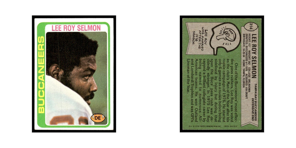 1978 Topps Football Card Lee Roy Selmon Buccaneers #314