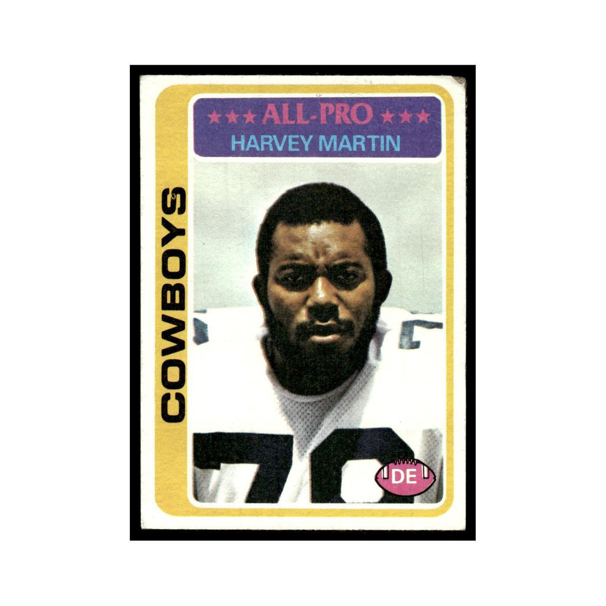 1978 Topps Football Card Harvey Martin Cowboys #110