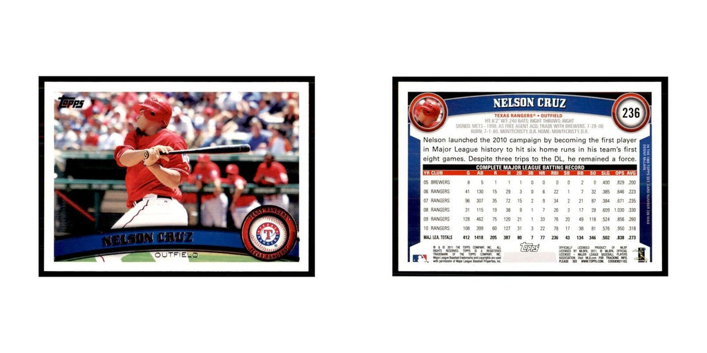 2011 Topps Nelson Cruz Baseball Cards #236