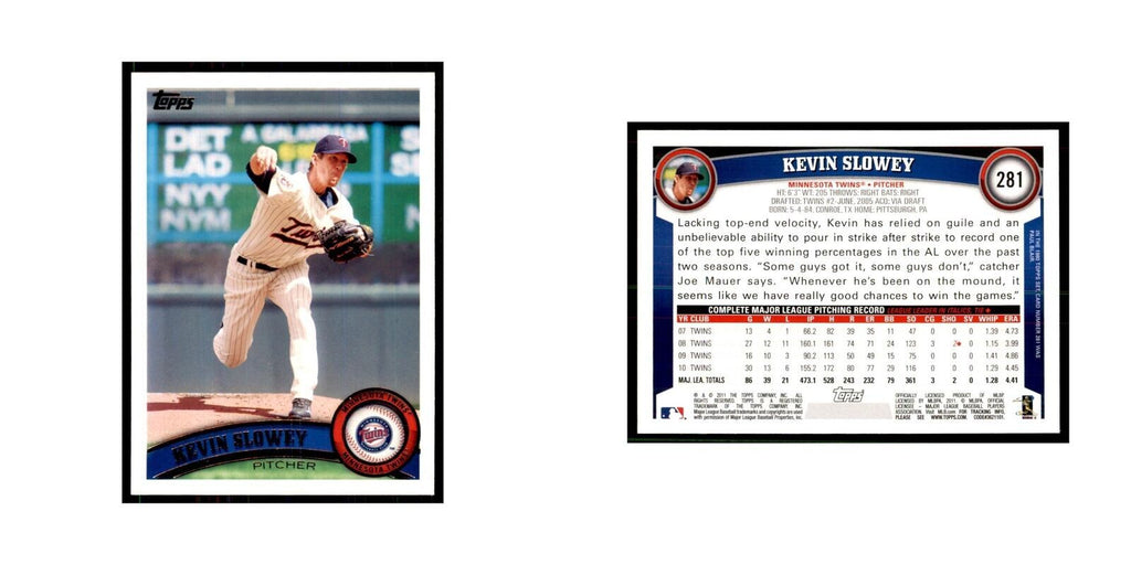 2011 Topps Kevin Slowey Baseball Cards #281