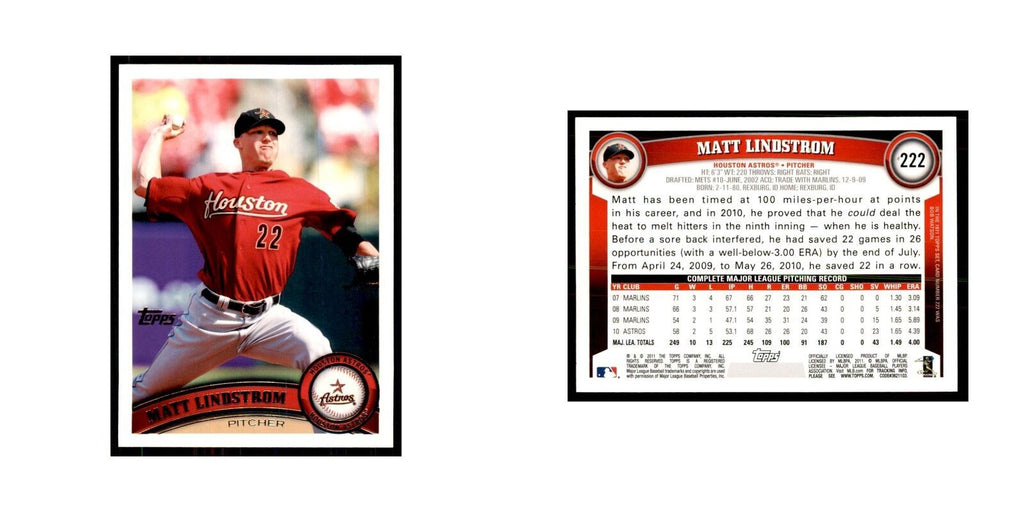 2011 Topps Matt Lindstrom Baseball Cards #222