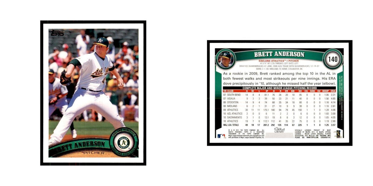 2011 Topps Brett Anderson Baseball Cards #140