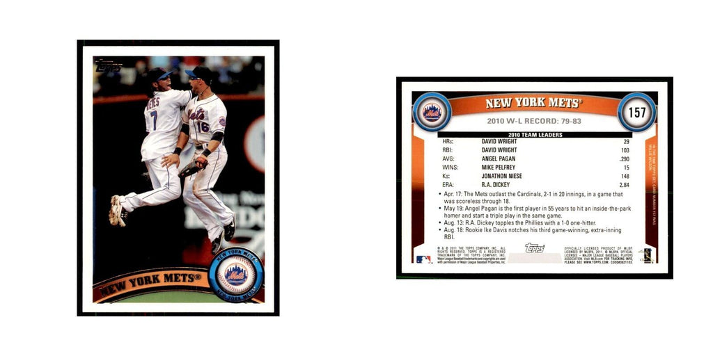 2011 Topps New York Mets Baseball Cards #157