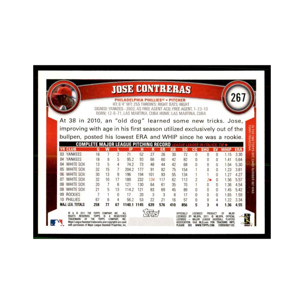 2011 Topps Jose Contreras Baseball Cards #267