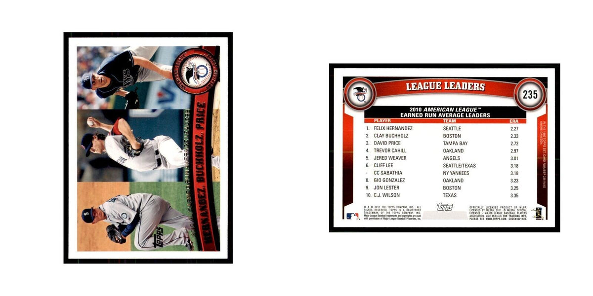 2011 Topps Felix Hernandez Clay Buchholz David Price #235