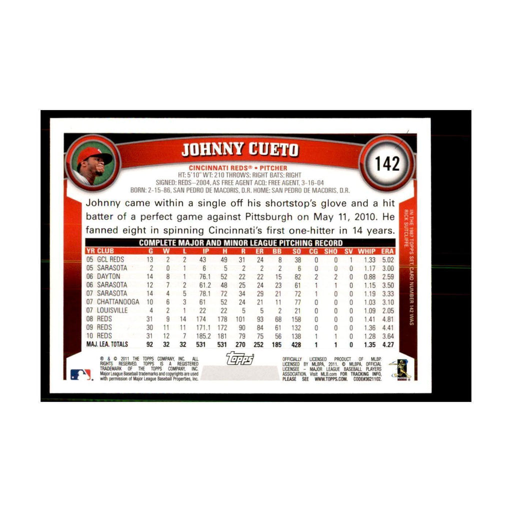 2011 Topps Johnny Cueto Baseball Cards #142
