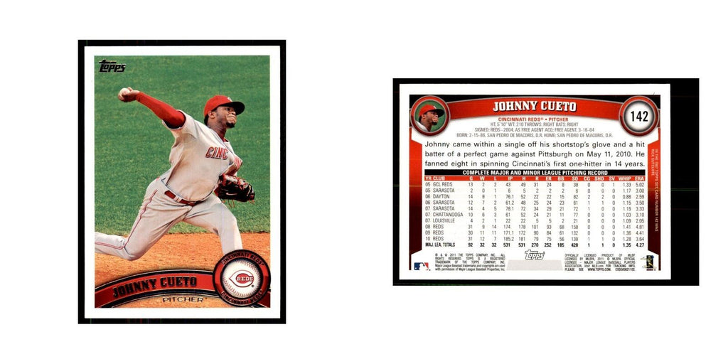 2011 Topps Johnny Cueto Baseball Cards #142