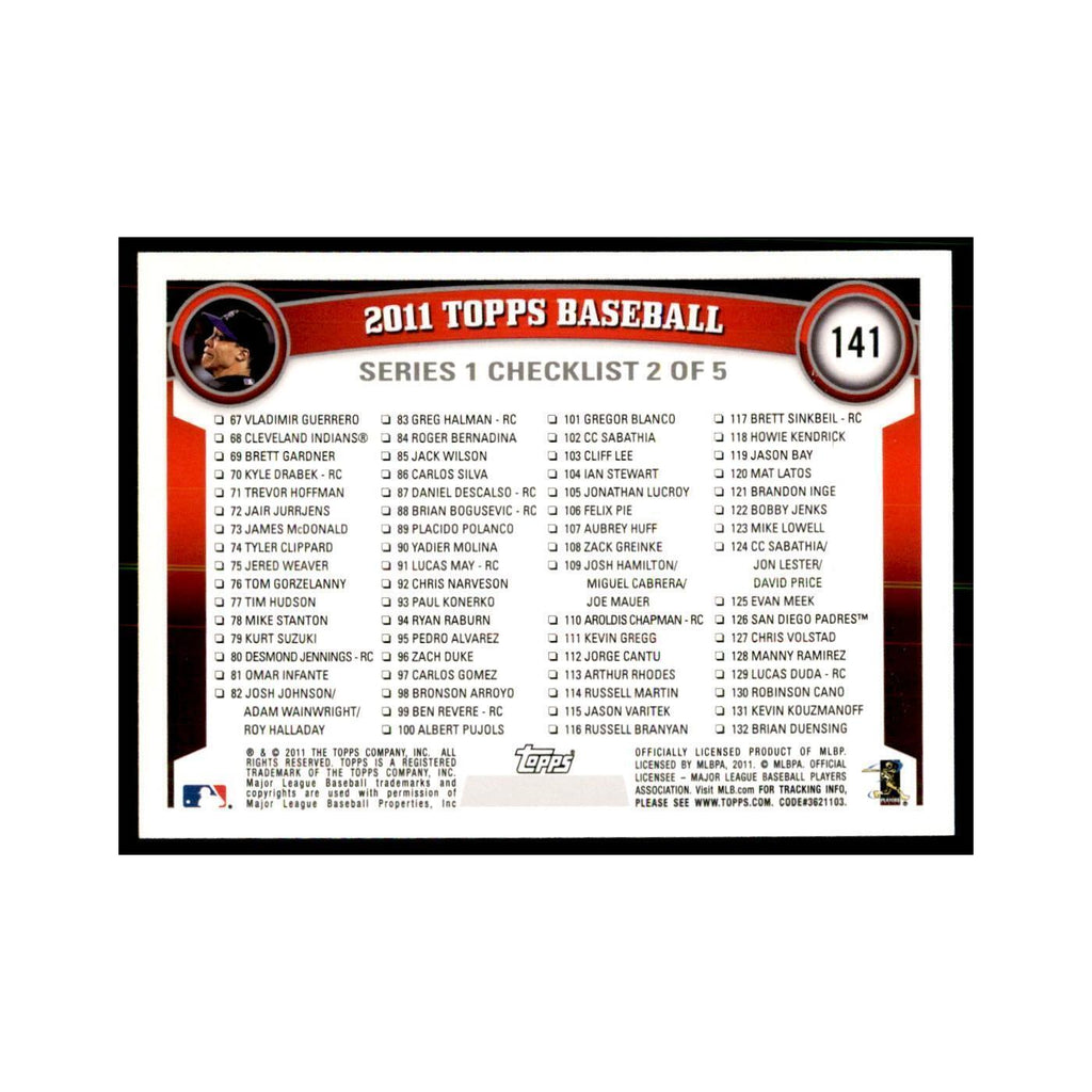 2011 Topps Ubaldo Jimenez Baseball Cards #141
