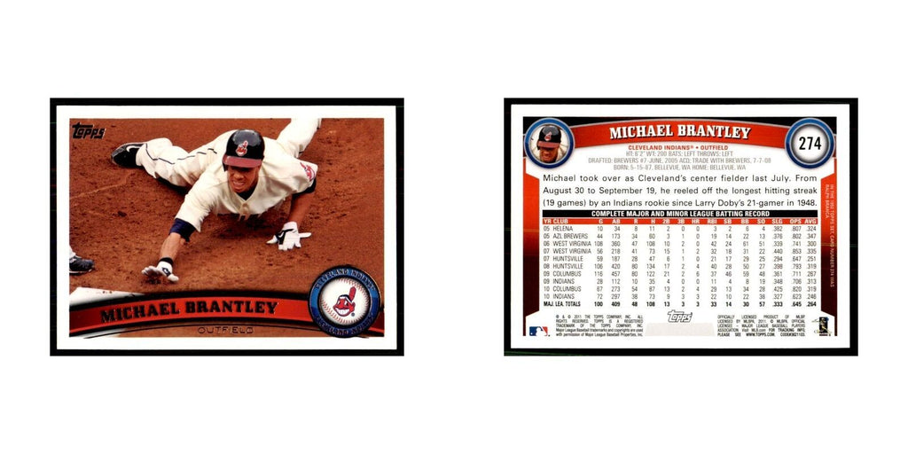2011 Topps Michael Brantley Baseball Cards #274