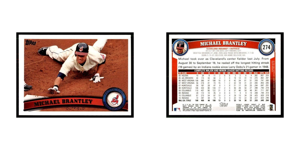 2011 Topps Michael Brantley Baseball Cards #274