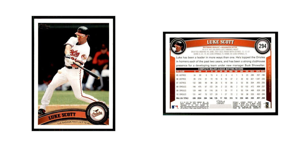2011 Topps Luke Scott Baseball Cards #294