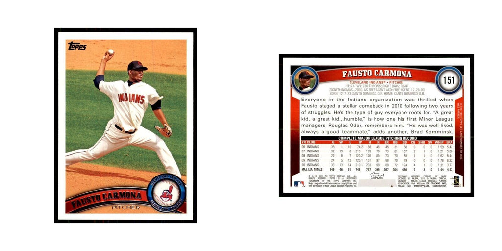 2011 Topps Fausto Carmona Baseball Cards #151