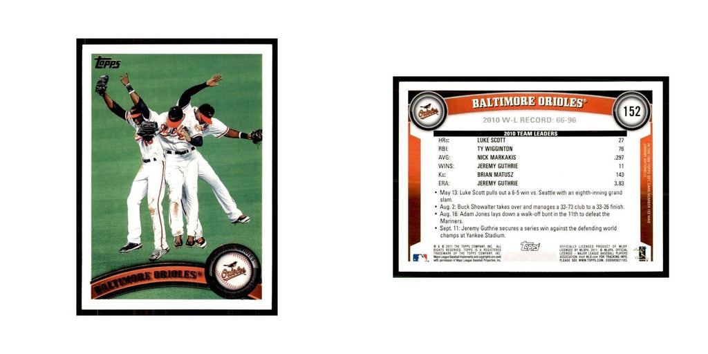 2011 Topps Baltimore Orioles Baseball Cards #152