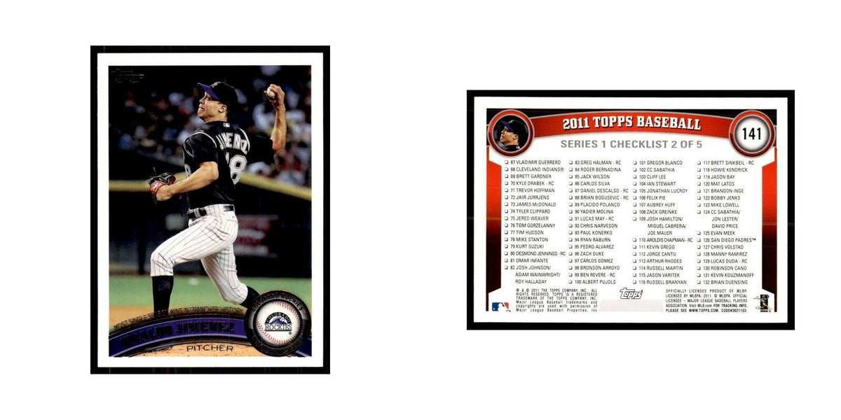 2011 Topps Ubaldo Jimenez Baseball Cards #141