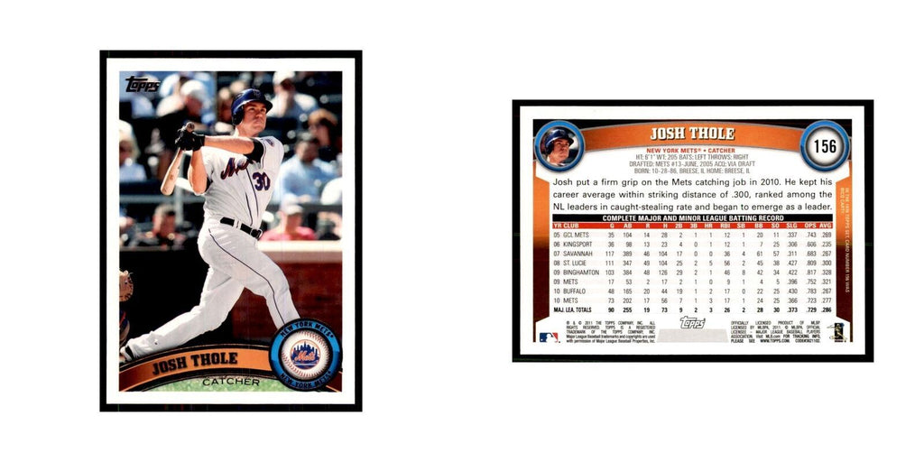 2011 Topps Josh Thole Baseball Cards #156