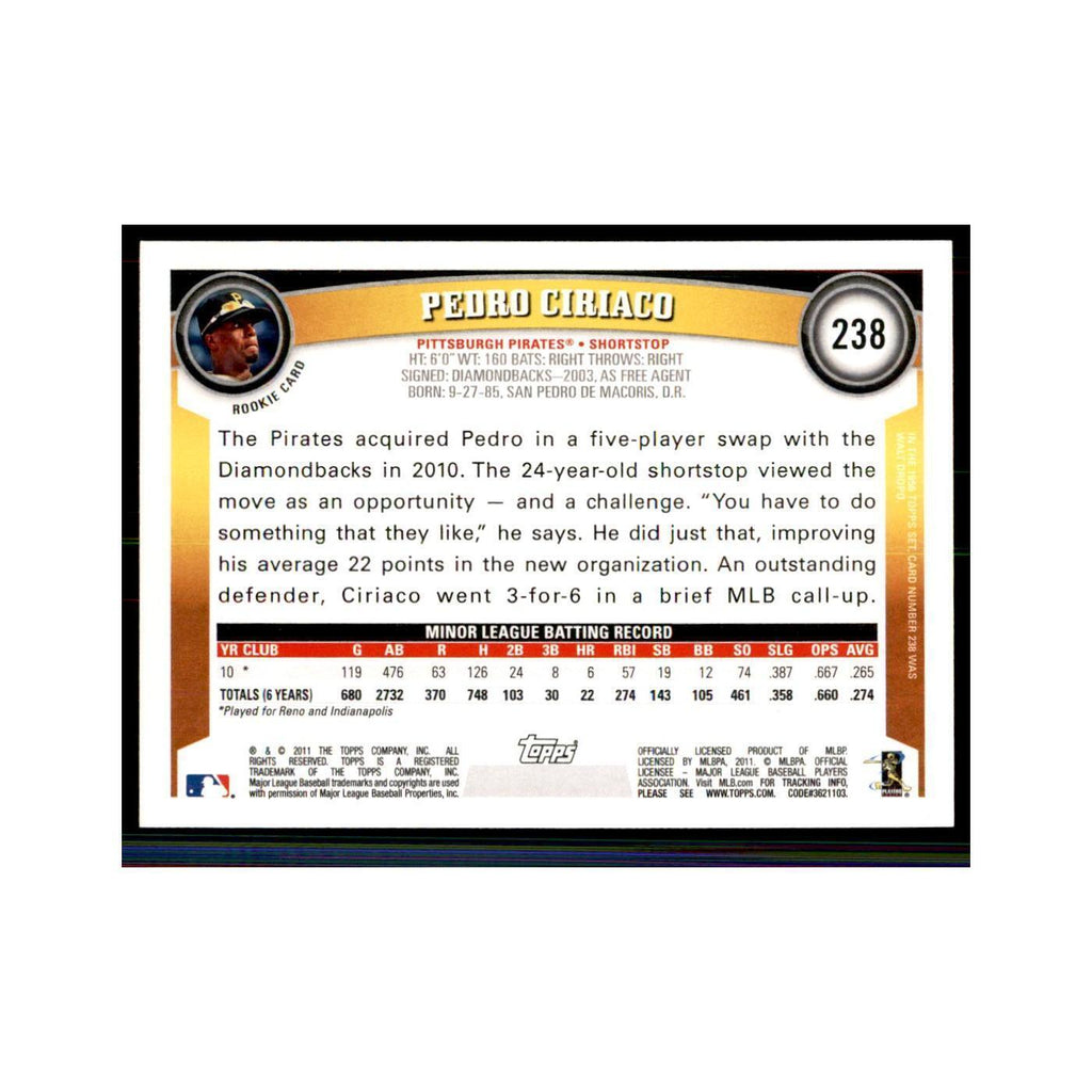 2011 Topps Pedro Ciriaco Baseball Cards #238