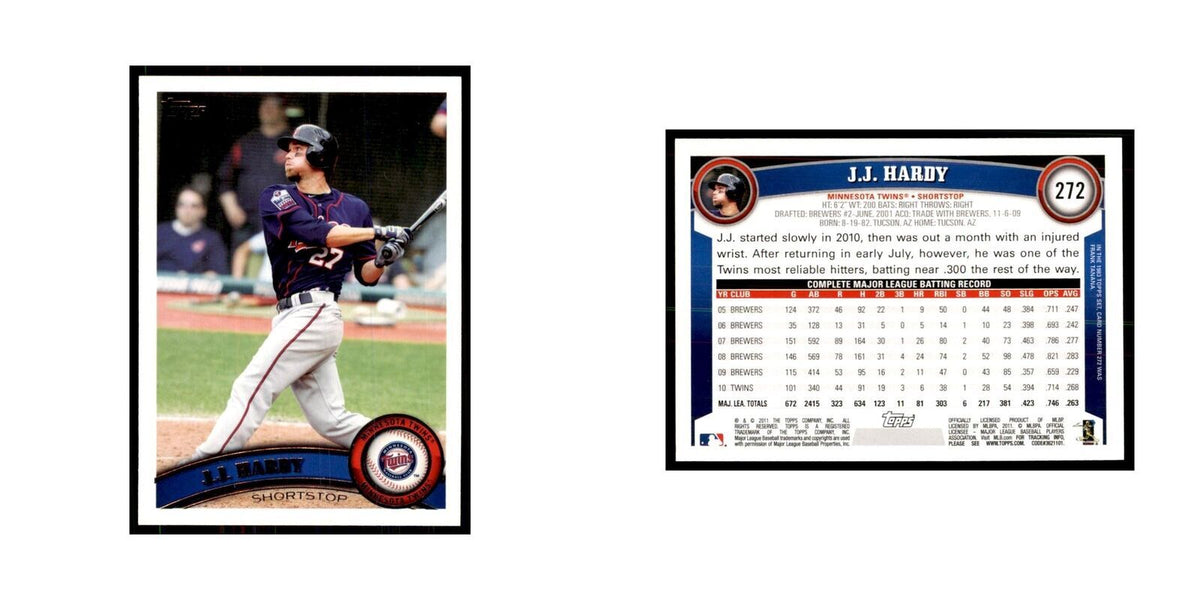 2011 Topps J.J. Hardy Baseball Cards #272