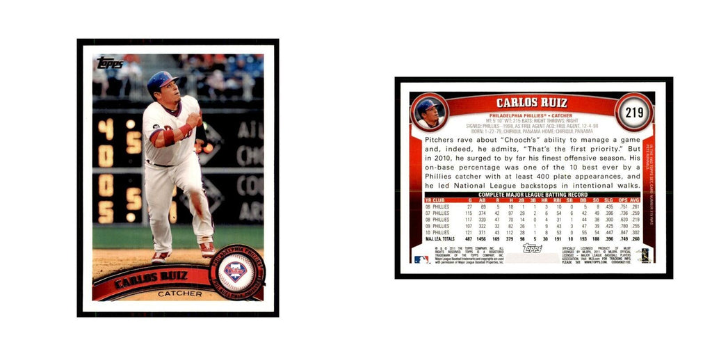 2011 Topps Carlos Ruiz Baseball Cards #219