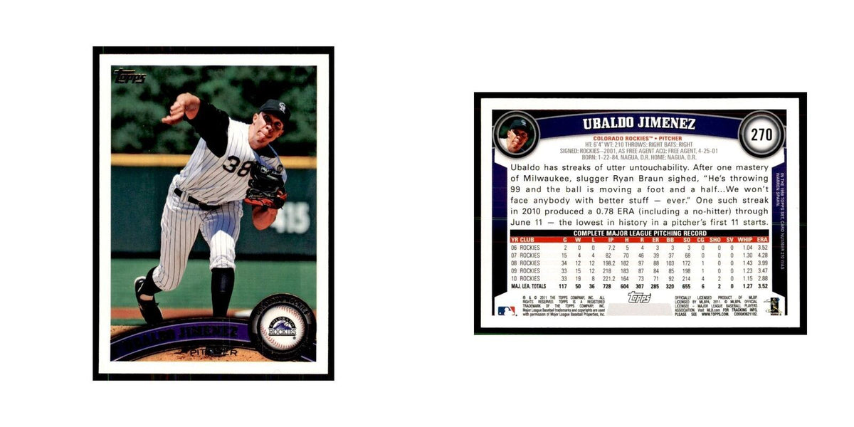 2011 Topps Ubaldo Jimenez Baseball Cards #270