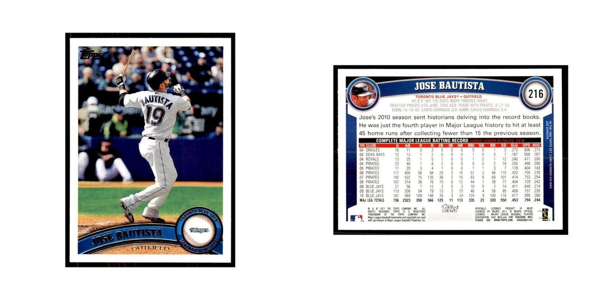 2011 Topps Jose Bautista Baseball Cards #216