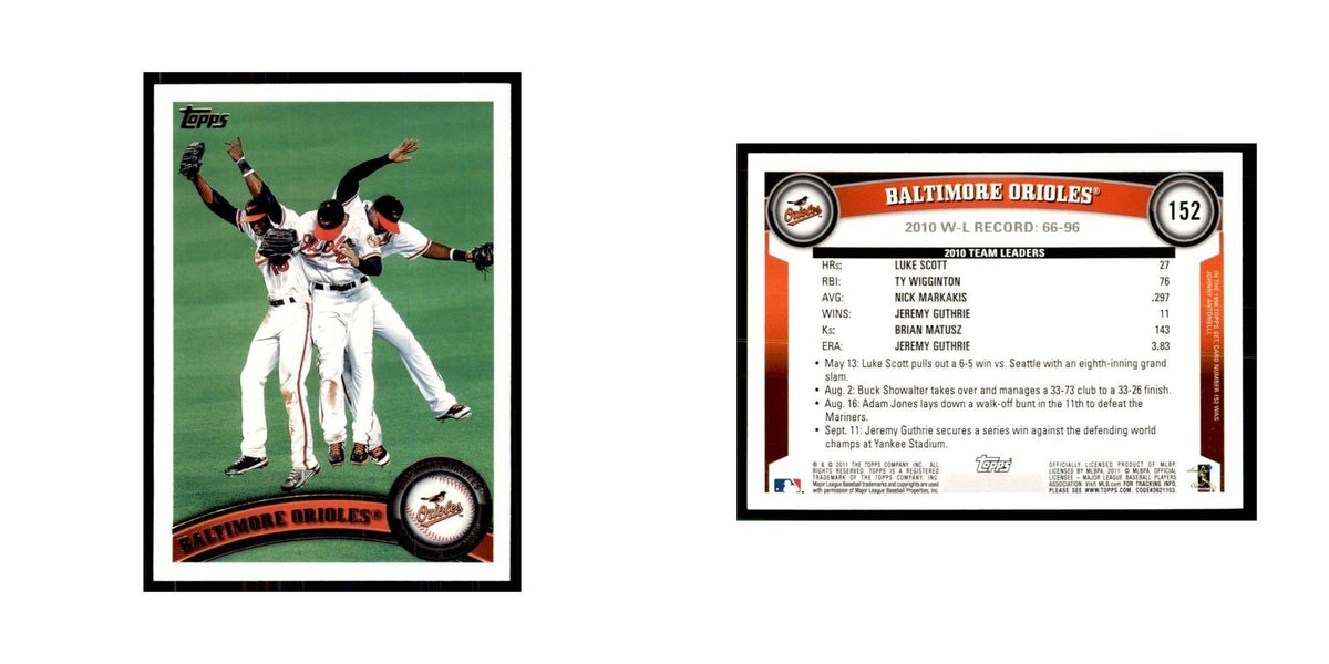 2011 Topps Baltimore Orioles Baseball Cards #152