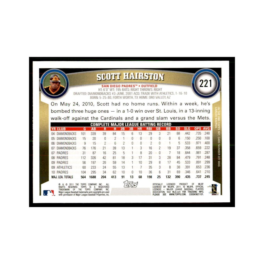 2011 Topps Scott Hairston Baseball Cards #221
