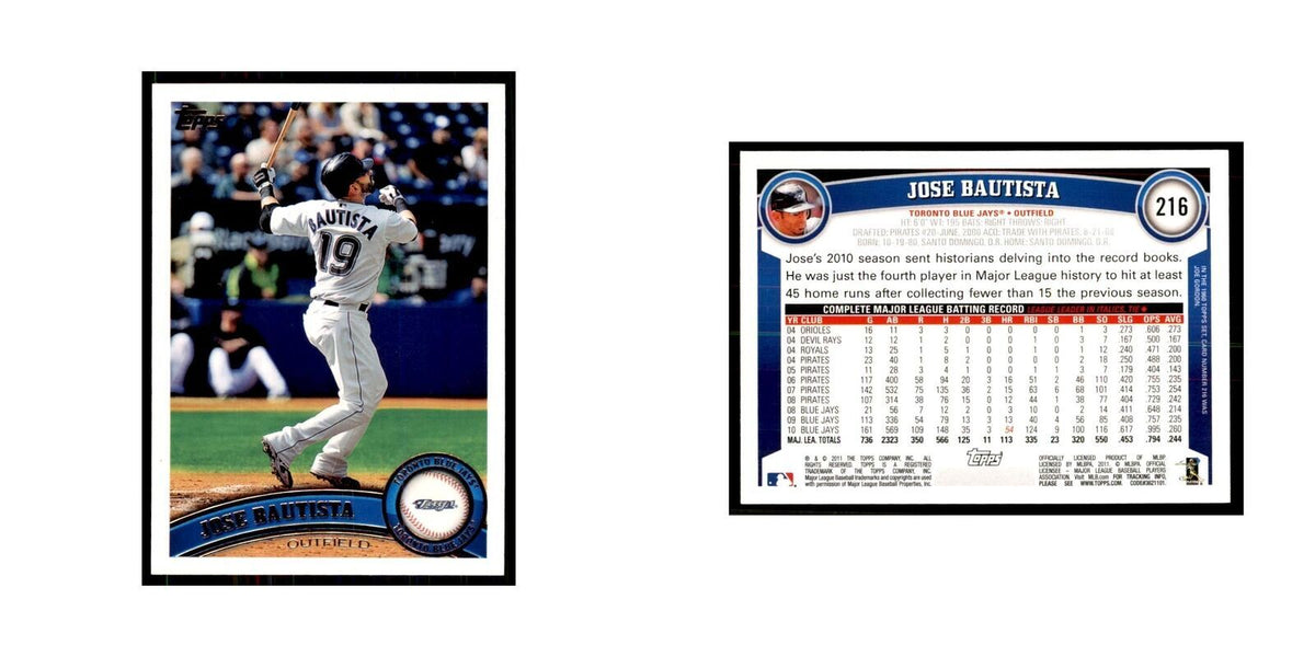 2011 Topps Jose Bautista Baseball Cards #216