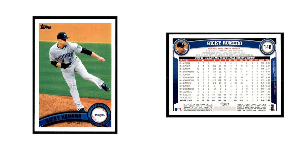2011 Topps Ricky Romero Baseball Cards #148