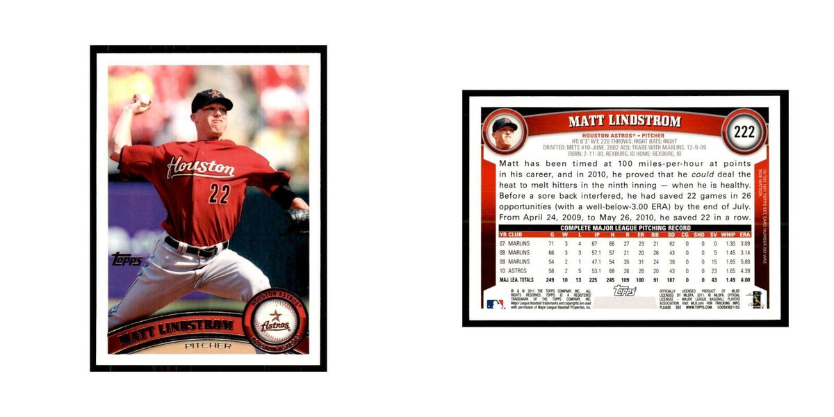 2011 Topps Matt Lindstrom Baseball Cards #222