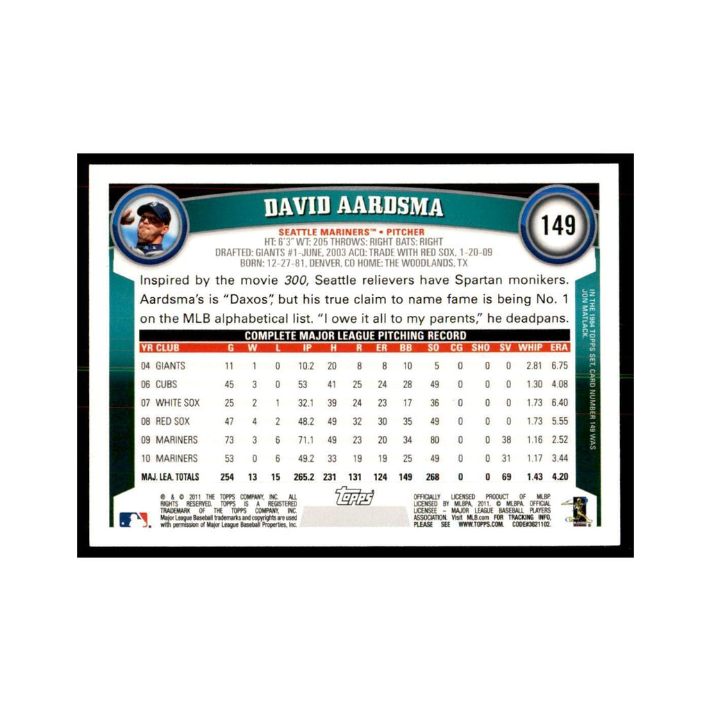 2011 Topps David Aardsma Baseball Cards #149