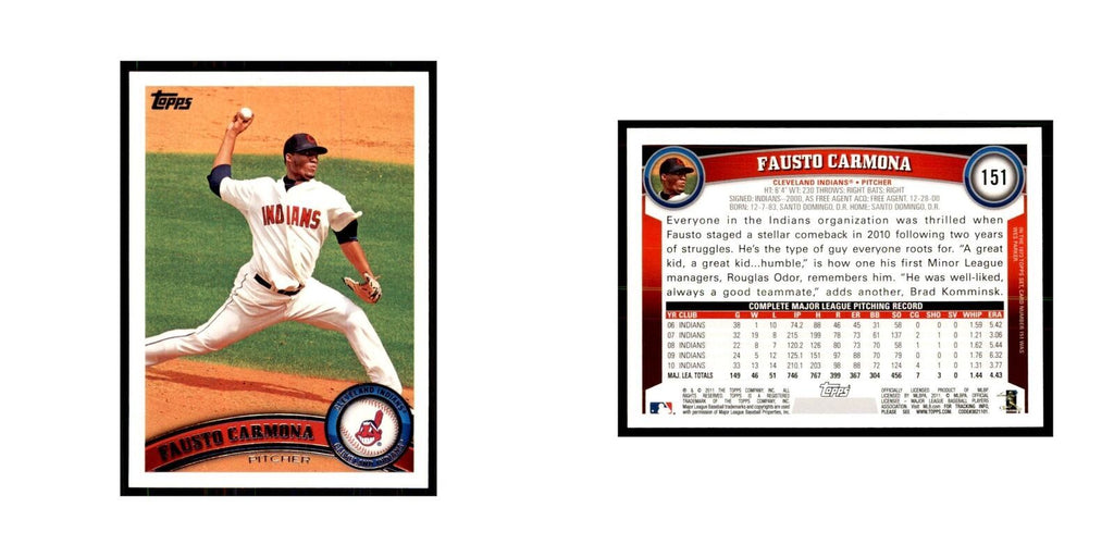 2011 Topps Fausto Carmona Baseball Cards #151