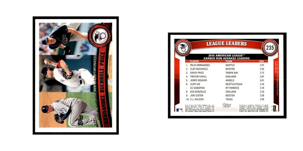 2011 Topps Felix Hernandez Clay Buchholz David Price #235