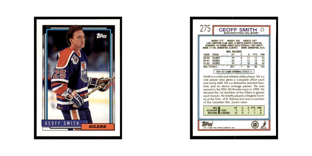Geoff Smith 1992 Topps #275 Hockey Cards Hockey Card NM