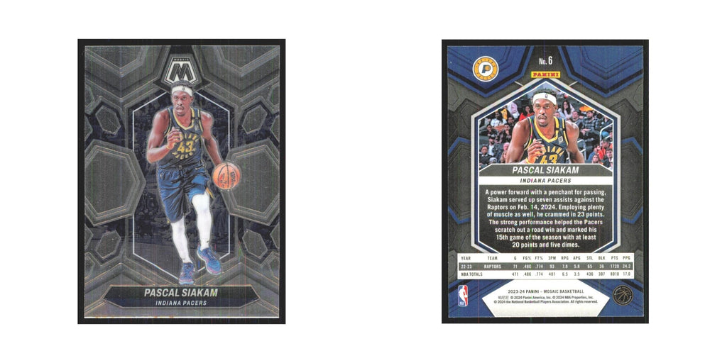 Pascal Siakam 2023 Panini Mosaic #6 Indiana Pacers Basketball Card NM