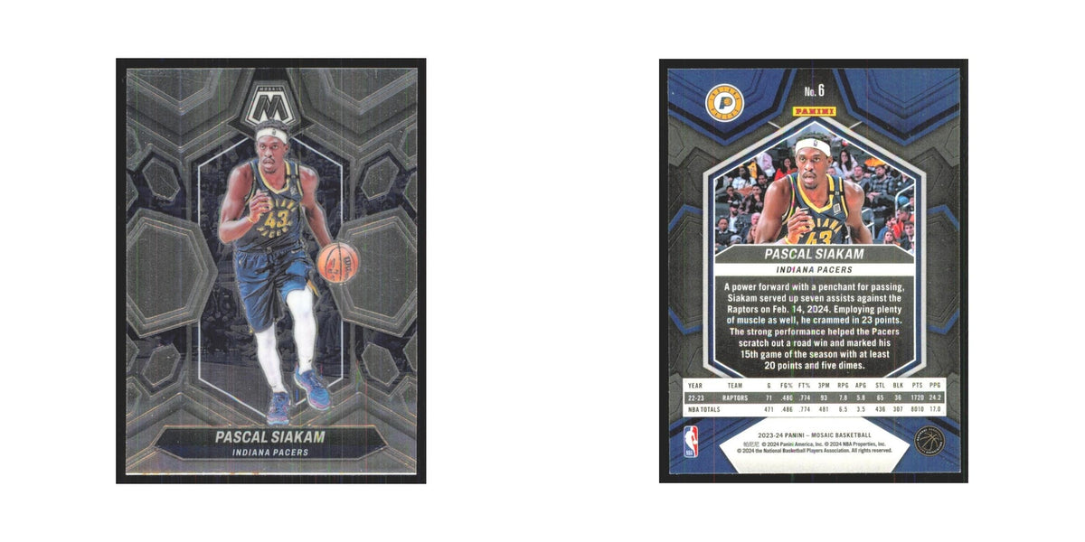 Pascal Siakam 2023 Panini Mosaic #6 Indiana Pacers Basketball Card NM