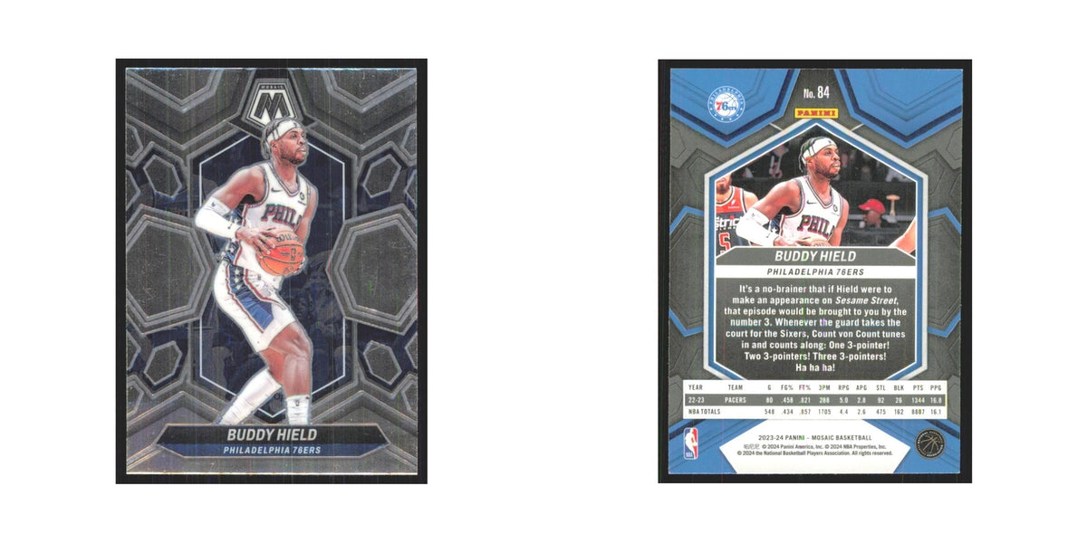Buddy Hield 2023 Panini Mosaic #84 Philadelphia 76ers Basketball Card NM
