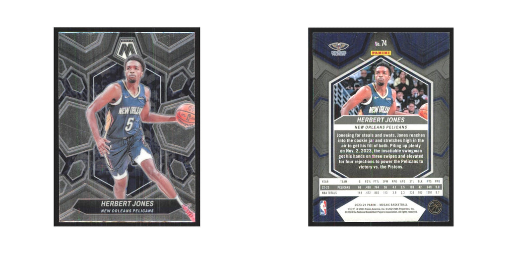 Herbert Jones 2023 Panini Mosaic #74 New Orleans Pelicans Basketball Card NM